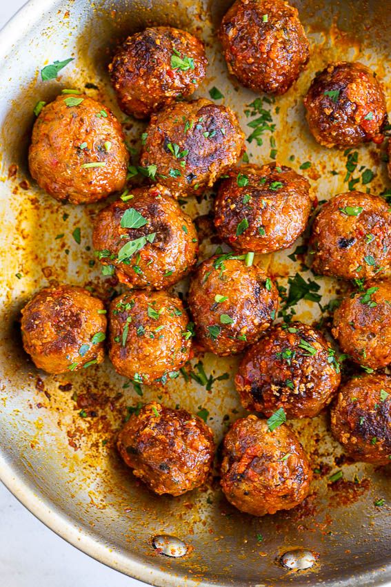 Roasted Harissa Turkey Meatballs • 27g Protein