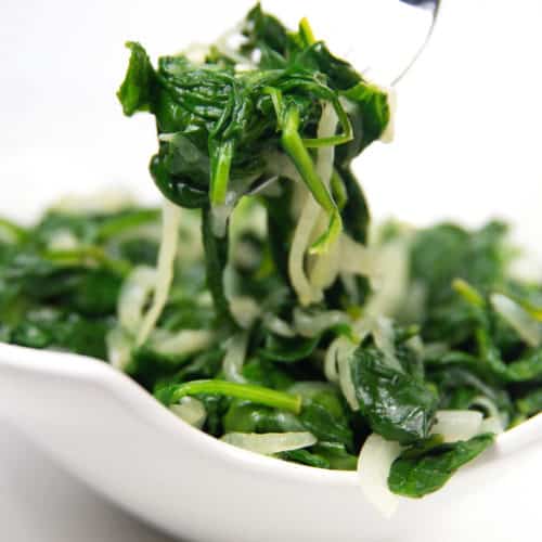 Sautéed Spinach w/Caramelized Onions🌱