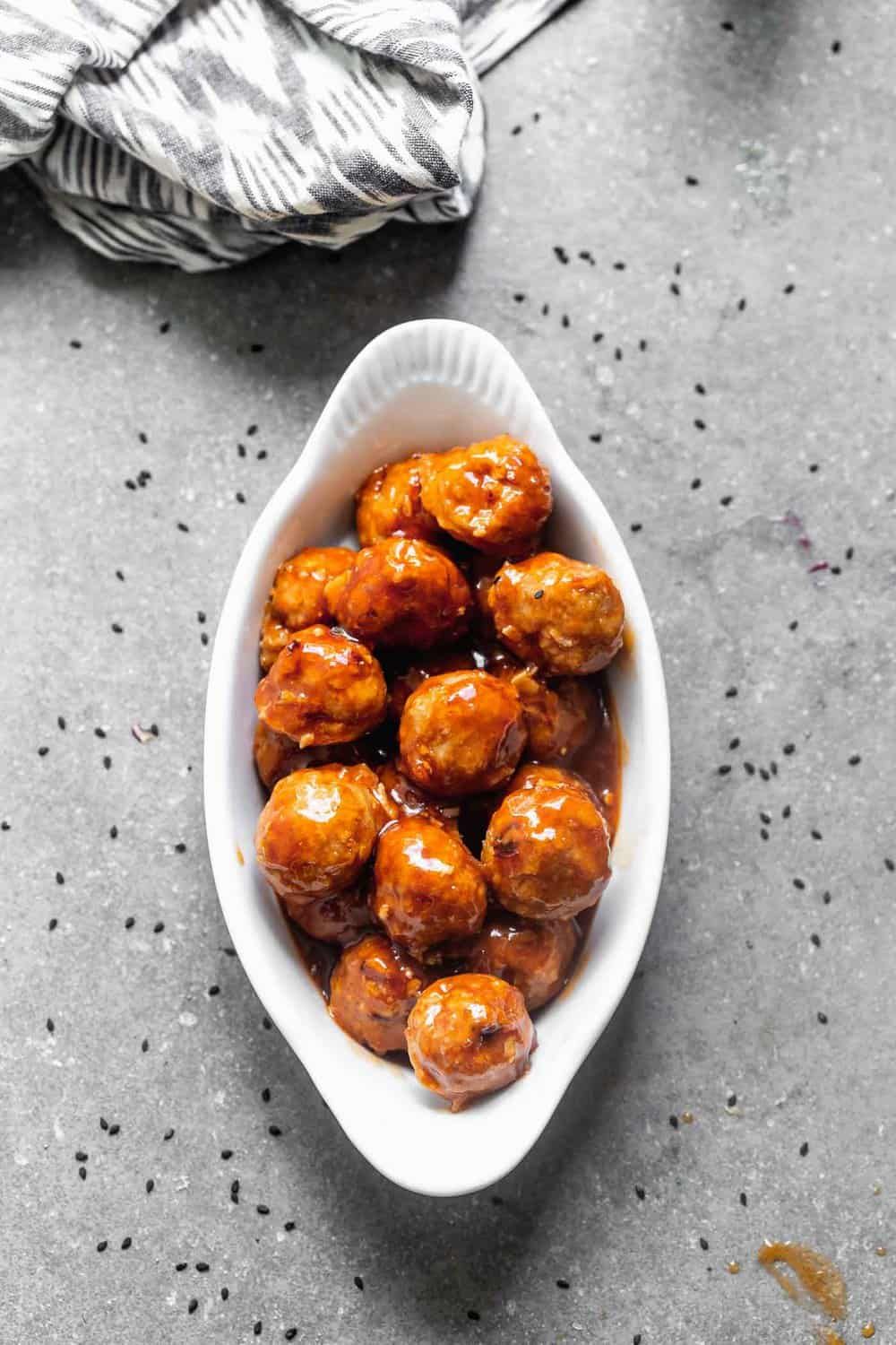 Protein Only: Honey Chipotle Turkey Meatballs (15 oz) | Turkey meatballs glazed in honey & smoky chipotle.