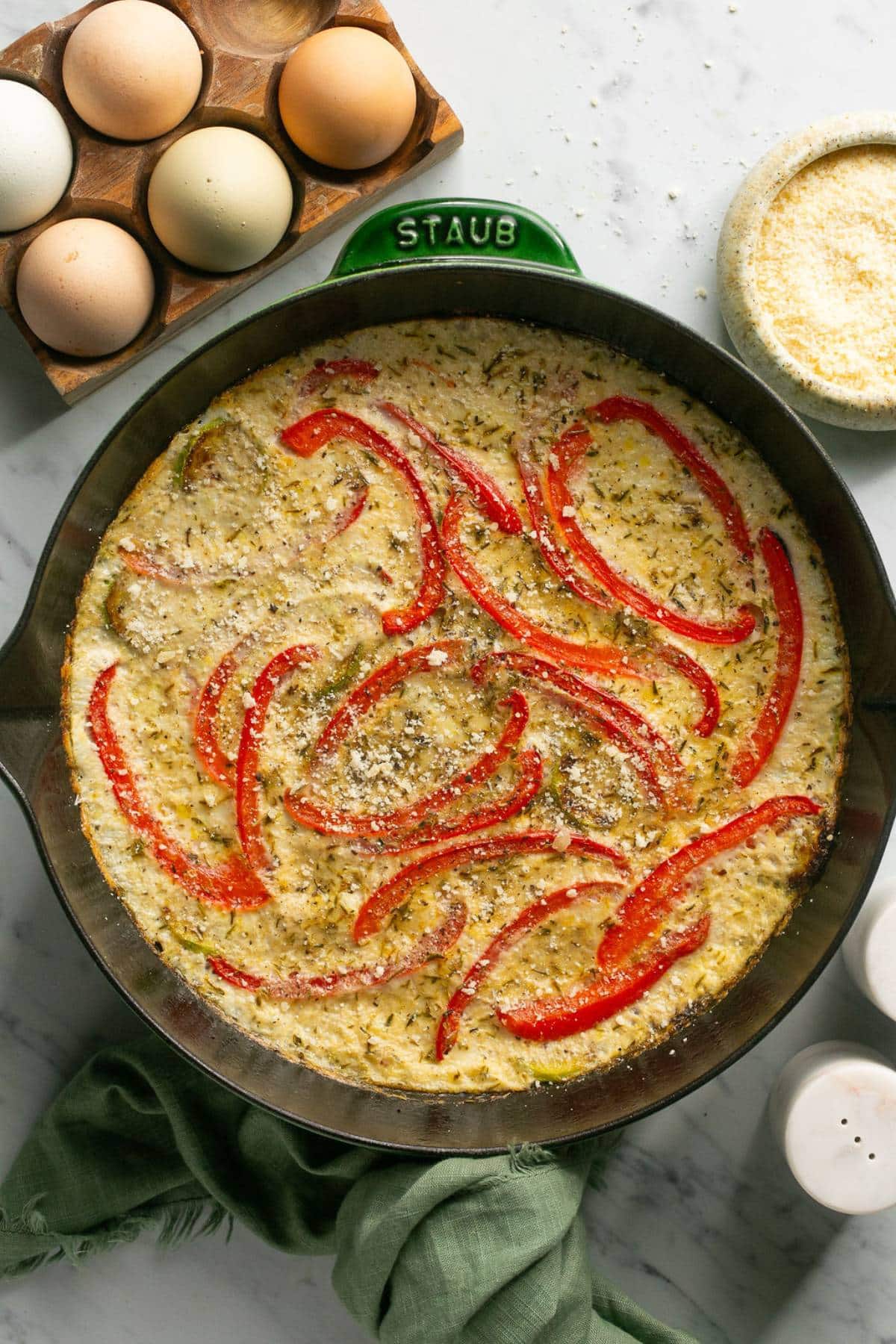 Italian Sausage, Roasted Pepper & Parmesan Frittata